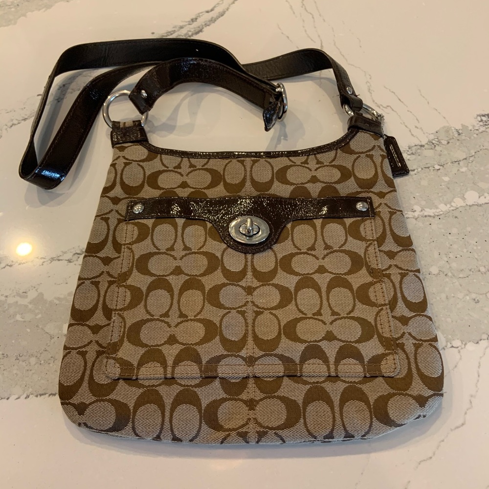 Coach Canvas Monogram Crossbody Bag